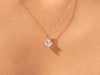 Princess Cut Moissanite Solitaire Pendant 14K Gold Plated