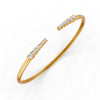 0.15 Ct Round Cut Natural Moissanite Women's Bangle Bracelets 14K Gold Plated