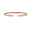0.15 Ct Round Cut Natural Moissanite Women's Bangle Bracelets 14K Gold Plated