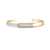 0.85 Ct Round Cut Natural Moissanite Women Cuff Bangle Bracelets 14K Gold Plated