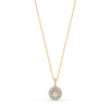 0.50 Ct Round Cut Moissanite Women's Cluster Necklace Pendant 14K Gold Plated