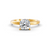 Cushion Cut Real Moissanite 4 Prong Solitaire Ring 14K Gold Plated