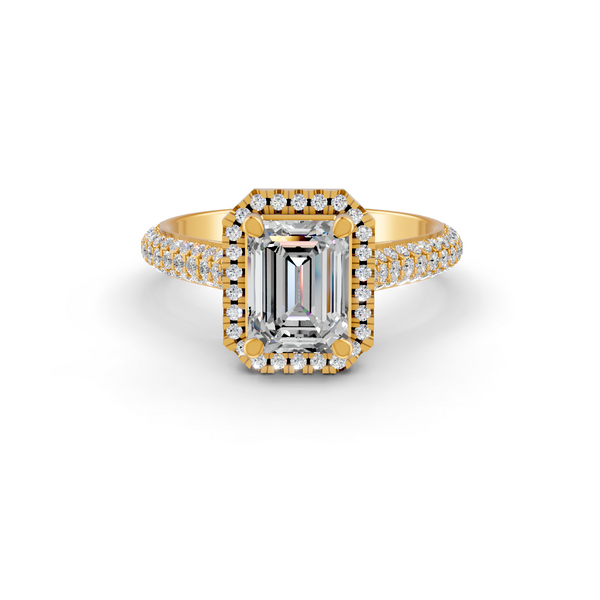 2.50 Ct Radiant Cut Moissanite Engagement Ring 14K Gold Plated