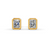 Radiant Cut Real Moissanite Bezel Set Solitaire Stud Earrings Screw Back 14K Gold Plated