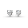 Heart Cut Real Moissanite 3 Prong Solitaire Stud Earrings Screw Back 14K Gold Plated