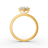 Heart Cut Real Moissanite 3 Prong Solitaire Ring 14K Gold Plated