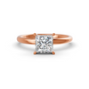 Princess Cut Real Moissanite 4 Prong Solitaire Ring 14K Gold Plated
