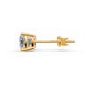Cushion Cut Real Moissanite 4 Prong Solitaire Stud Earrings Screw Back 14K Gold Plated
