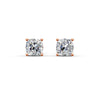 Cushion Cut Real Moissanite 4 Prong Solitaire Stud Earrings Screw Back 14K Gold Plated