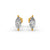 Marquise Cut Real Moissanite 2 Prong Solitaire Stud Earrings Screw Back 14K Gold Plated