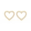 1/2 Ct Round Cut Moissanite Heart Stud Earrings in 14K Gold Plated