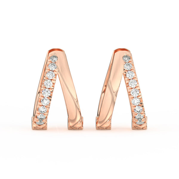 1/2 Ct Round Cut Moissanite Hoop Earrings 14K Gold Plated