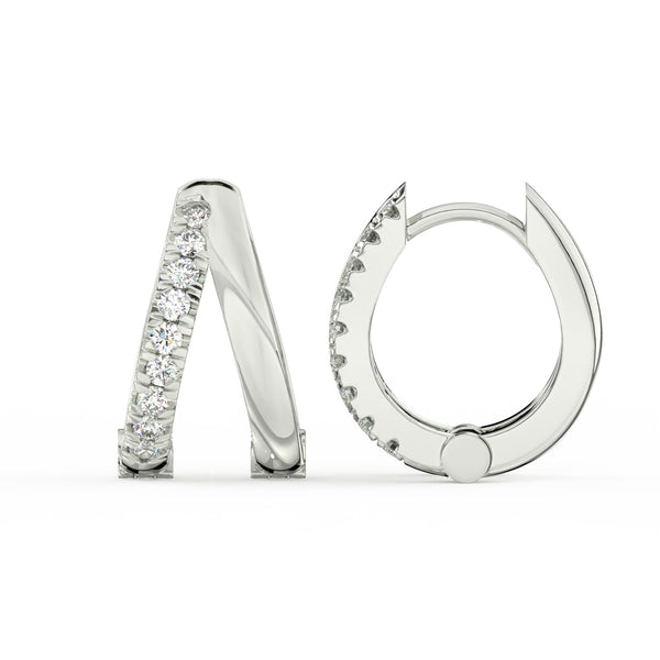 1/2 Ct Round Cut Moissanite Hoop Earrings 14K Gold Plated
