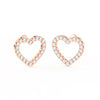 1/2 Ct Round Cut Moissanite Heart Stud Earrings in 14K Gold Plated