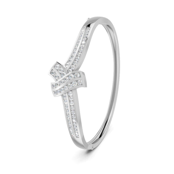 1.50 Ct Round Cut Moissanite Women's Bangle Bracelet 14K Gold Plated
