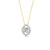 0.56 Ct Round Cut Moissanite Women's Cluster Necklace Pendant 14K Gold Plated