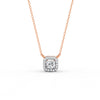 0.30 Ct Round Cut Moissanite Women's Halo Necklace Pendant 14K Gold Plated