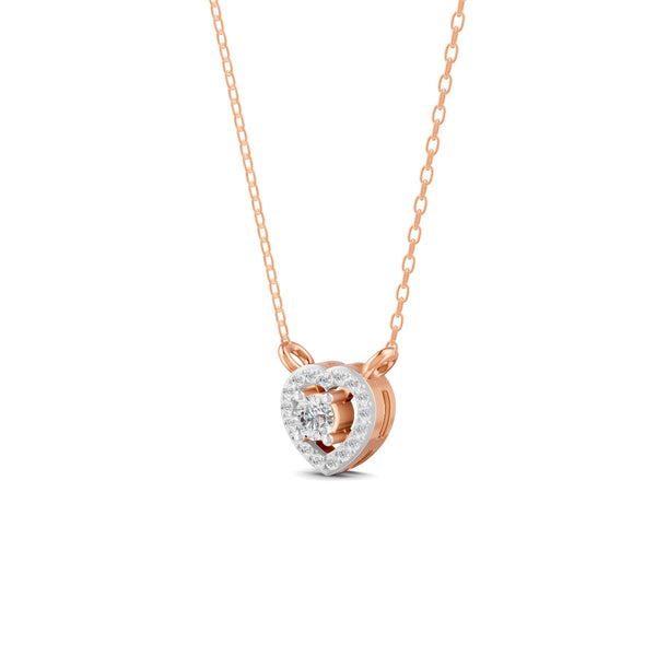 0.17 Ct Round Cut Moissanite Women's Heart Necklace Pendant 14K Gold Plated