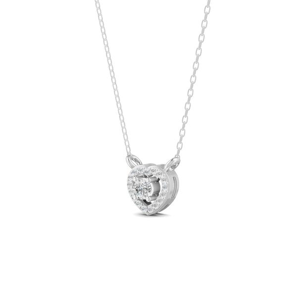 0.17 Ct Round Cut Moissanite Women's Heart Necklace Pendant 14K Gold Plated