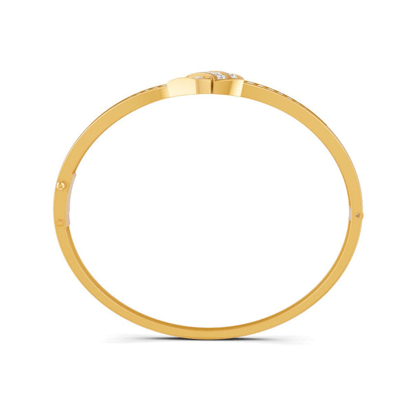 1.50 Ct Round Cut Moissanite Women's Bangle Bracelet 14K Gold Plated