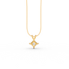 Princess Cut Moissanite Solitaire Pendant 14K Gold Plated