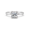 Cushion Cut Real Moissanite Double Prong Solitaire Ring 14K Gold Plated