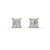 Princess Cut Real Moissanite 4 Prong Solitaire Stud Earrings Screw Back 14K Gold Plated