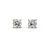 Cushion Cut Real Moissanite 4 Prong Solitaire Stud Earrings Screw Back 14K Gold Plated