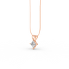 Princess Cut Moissanite Solitaire Pendant 14K Gold Plated