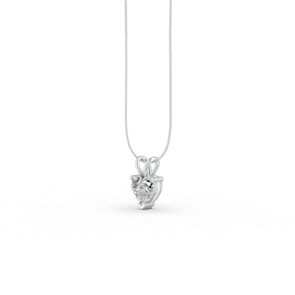 Heart Cut Moissanite Solitaire Pendant 14K Gold Plated