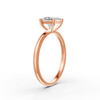Princess Cut Real Moissanite 4 Prong Solitaire Ring 14K Gold Plated