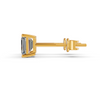 Emerald Cut Real Moissanite 4 Prong Solitaire Stud Earrings Screw Back 14K Gold Plated