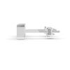Emerald Cut Real Moissanite Bezel Set Solitaire Stud Earrings Screw Back 14K Gold Plated